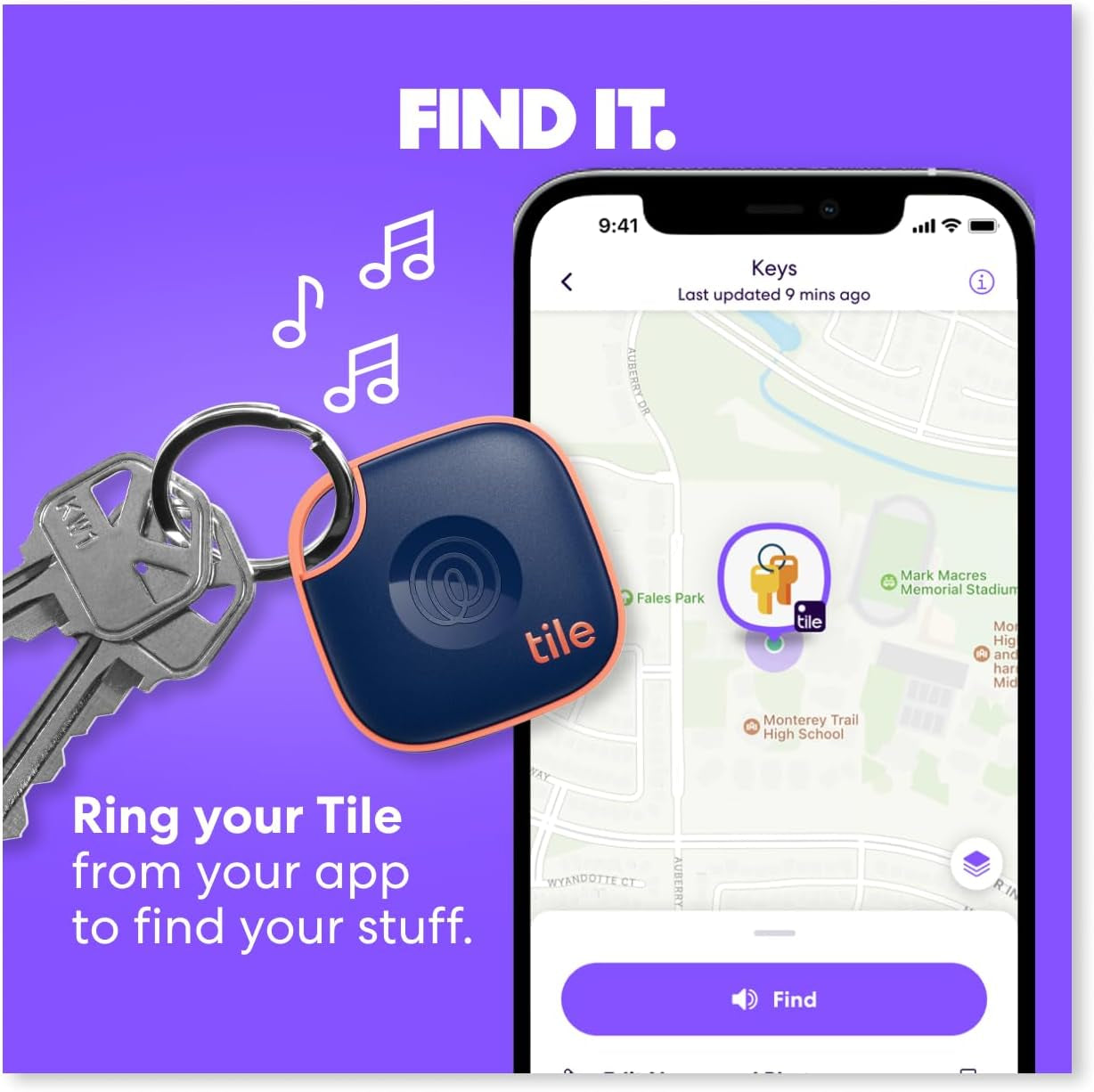 by Life360 Mate - Bluetooth Tracker, Keys Finder and Item Locator for Keys, Bags and More. Phone Finder. Both Ios and Android Compatible. 1-Pack (Pink Punch)